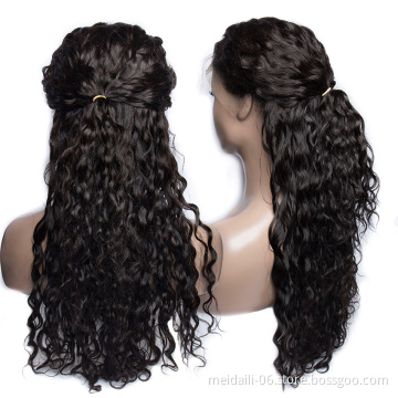 Wholesale Water Wave Human Hair Brazilian  Lace Swiss Long Lace Frontal Human Hair wig